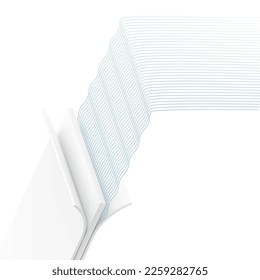 Three thin layers with realistic shadows. Vector illustration isolated on white background. Template for your product. EPS10.	