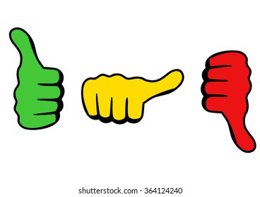 Three thumbs icon for satisfaction level