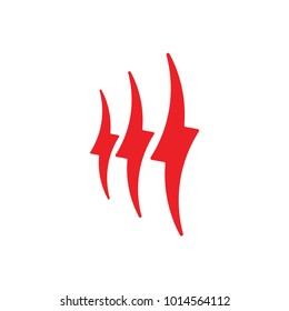 three thunder bolt geometric logo vector
