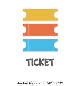 three ticket design vector template