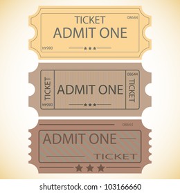 three tickets.vector illustration.