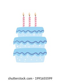 three tier cake with candles