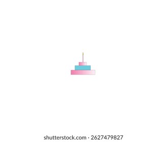 Three Tier Cake Party Icon With Long Side Shadow

