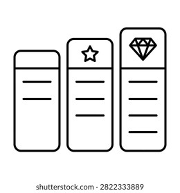 Three tier pricing plan comparison options outline icon