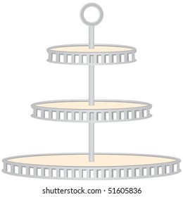 Three Tiered Serving Tray Vector svg