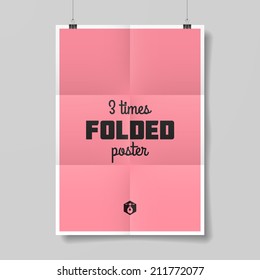 Three Times Folded Poster. Vector.