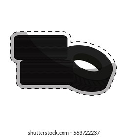 three tires icon image vector illustration design 