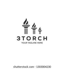 three torch logo design