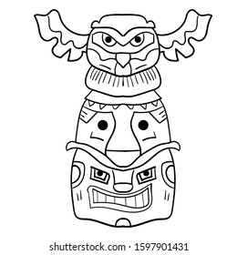 Three Totem Idols Located On Top Stock Vector (Royalty Free) 1597901431 ...