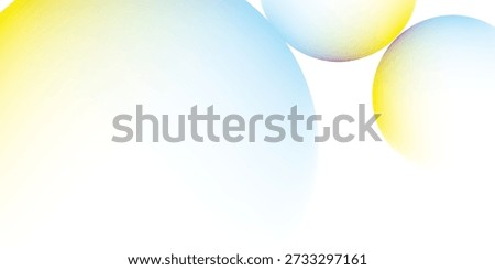 Three translucent spheres with a soft gradient of yellow and blue, appearing to float against a white background.