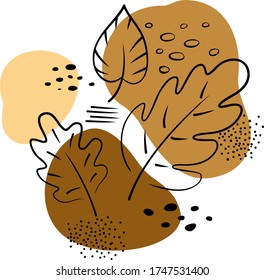three tree leaves on an abstract background vector image