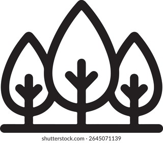 Three Trees Abstract Icon Forest Nature Symbol Simple Design Grove of Trees Minimalist Artistic Representation Natural Environment Outdoors Illustration