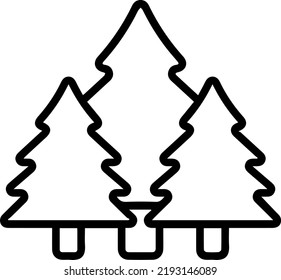 three trees, forest and camping vector illustration isolated on a white background. Premium quality symbol. Vector sign for mobile app and web sites.
