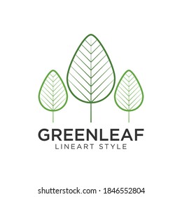 Three trees green leaf nature logo design vector illustration