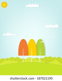 three trees on the field