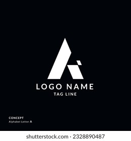 Three Triangle A Letter logo concepts, alphabet letters Logo