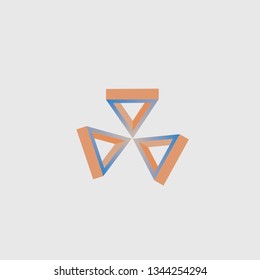 three triangles 3d effect graphic 