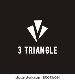Three triangles logo vrctor sign simple