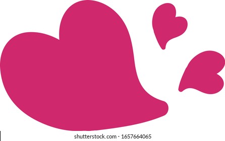 Three Triple Simple curved Hearts design for element, object, icon and ETC