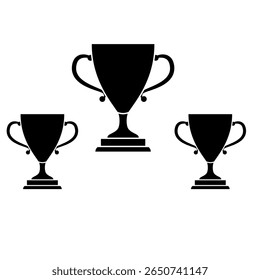 three trophys implying first second and third prize competition victory