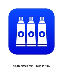Three tubes with paint icon digital blue for any design isolated on white vector illustration