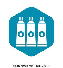 Three tubes with paint icon in simple style isolated vector illustration
