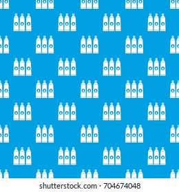 Three tubes with paint pattern repeat seamless in blue color for any design. Vector geometric illustration
