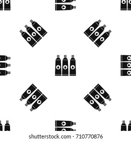 Three tubes with paint pattern repeat seamless in black color for any design. Vector geometric illustration