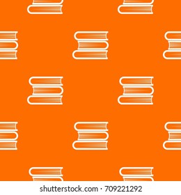 Three tutorial pattern repeat seamless in orange color for any design. Vector geometric illustration