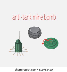 three types of anti-tank mines bombs