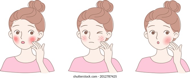 Three Types Of Facial Skin Problems, Allergic Skin Itching, Acne And Dry Skin