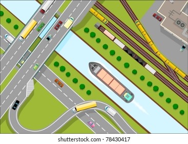 Three types of freight transport