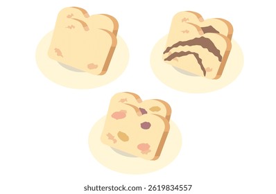 Tres tipos de pasteles de libra en el plato
