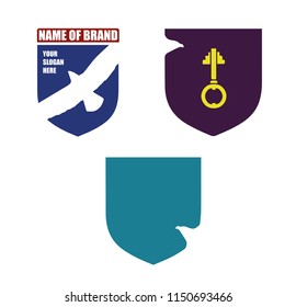 Three types of signs which consists of shield and eagle image. Suitable for  education logo, finance branding and law area. 