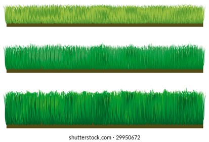 Three types of vector border grass