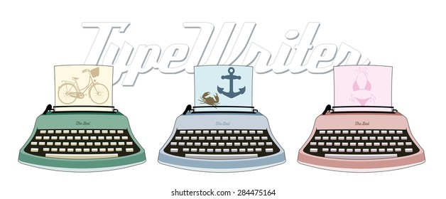 three typewriters