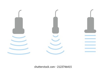 Three Ultrasound Transducer Including Curvilinear Cardiac and Linear Probe