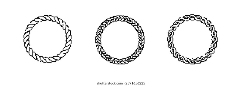 Three unique rope circles showcase distinct twisted patterns, each with a different thickness style.