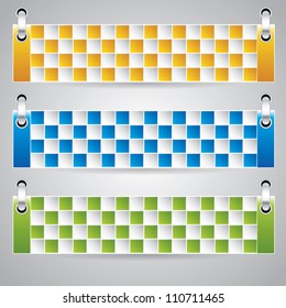 Three universal banner style web element.Vector