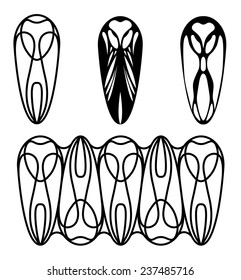 Three Variants Of an Owl Logo and an Ornament