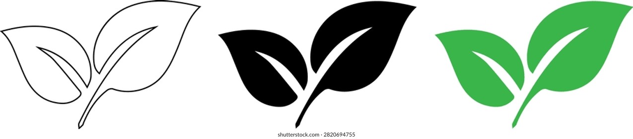 Three variations leaf shape