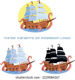 Three variations ship logo