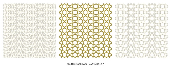 Three variations of a single pattern in Arabic geometric style