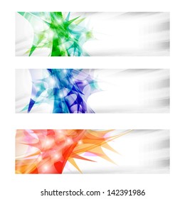 three vector abstract banner