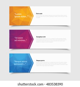 Three vector banners template. 