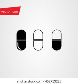 Three vector blister pills in flat style