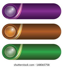 three vector buttons
