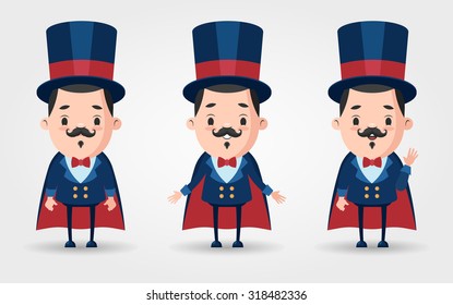 Three Vector Cartoon Magicians