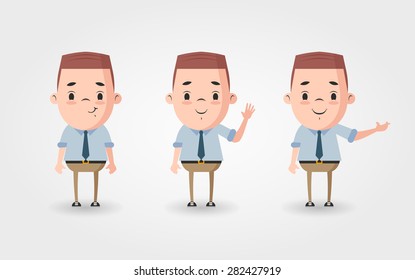 Three Vector Cartoon Office Workers