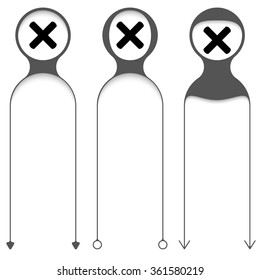 Three vector frames for your text and multiplication symbol